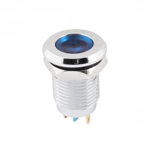 DC24V 12mm Panel Mount Stainless Steel Blue LED Signal Indicator Light