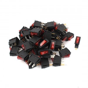 50 x KCD3 3Pin SPST On/Off Red Light Rocker Switch AC 15A/250V 20A/125V