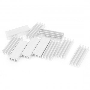 10 x Silver Tone Aluminum Cooler Radiator Heat Sink Heatsink 30mm x 11mm x 5mm