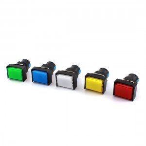5Pcs AC 250V 5A Assorted Color 16mm Panel Mount SPDT Momentary Pushbutton Switch