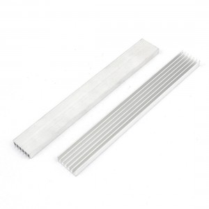 2 x Silver Tone Aluminum Heat Sink Heatsink 150mm x 20mm x 6mm