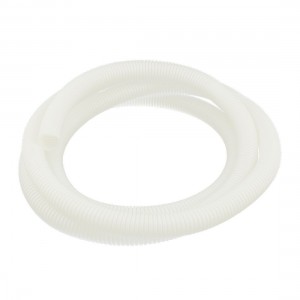 White Plastic 25mm x 20mm Corrugated Wire Tubing Convoluted Tube 2.5M