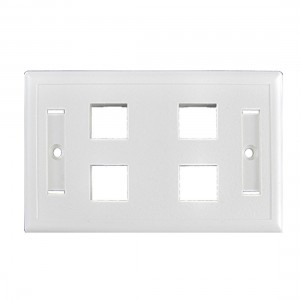 White Wall Mount 4 Gang Button Light Switch Plate Cover