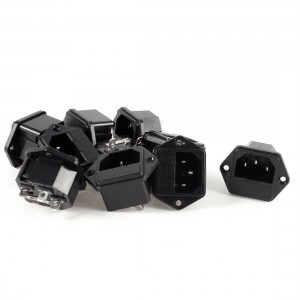 AC 250V 10A C14 Power Inlet Socket Receptacle Screw Type 10 Pcs