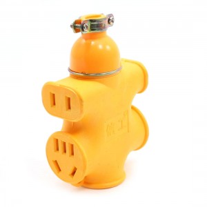 AU US EU 5 Power Outlet AC 125-250V 15A Waterproof Industrial Socket Yellow