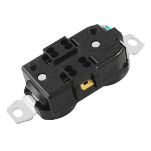 Male 2 Way Panel Outlet Power Socket Black AC 125V 15A