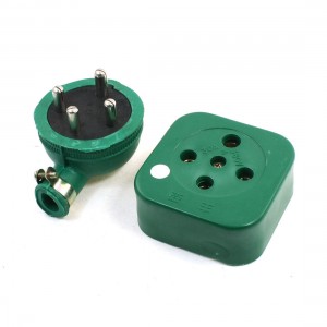 4-Round Pins Plug + 3 Phase 4 Wire Industrial Socket Set 30A 380V AC