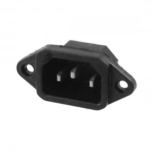 250V 10A Black Plastic C14 Power Supply Plug Adapter