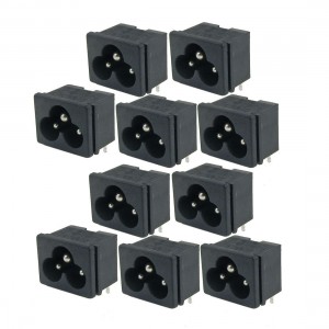 10 Pcs Black Plastic IEC320 Inlet C6 Power Adapter 250V 2.5A