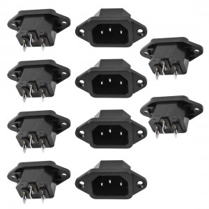 10pcs Electrical Cooker IEC320 C14 Power Supply Plug Adapter 250V 10A