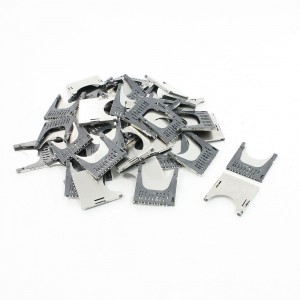 50 Pcs Flip Type Stainless Steel SD Memory Card Sockets Slots