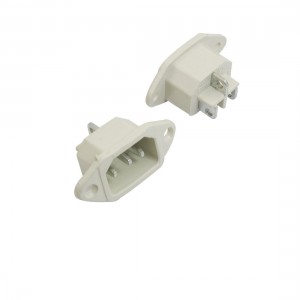 10 Pcs AC 250V 10A 3-Pin C14 Male Plug Power Inlet Socket Connector Gray