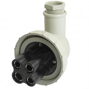 AC 250V 20A 3P+E Right Angle Plastic Waterproof Marine Plug T-2MB