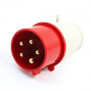 AC 240-415V 32A Waterpoof 3P+E+N IEC309-2 Round Pin Industrial Plug Red White