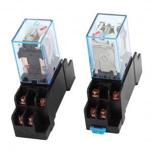 2 x AC 220V-240V Coil 8Pin DPDT 35mm DIN Rail Mount General Power Relay + Socket