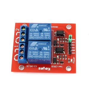 DC 5V 2CH High Low Level Trigger Optocoupler Relay Module Control Board