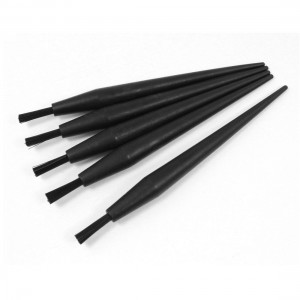 5pcs 18mmx4mm Black Plastic Round Handle Anti Static ESD Brush
