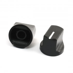 2PCS Potentiometer Control Knobs Caps 6mm Hole 19x11mm Top Black