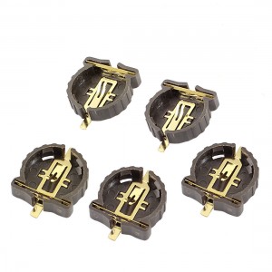 5 Pcs Black Plastic Shell CR1220 Button Cell Battery Sockets Holder