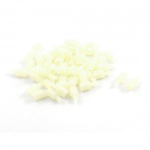 50PCS M3 x 6mm x 8mm Insulating Hexagonal Nut Threaded Spacer Support White