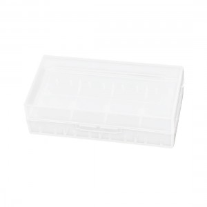 Clear White Rectangle Shaped Storage Box Case Container for 18650 Battery