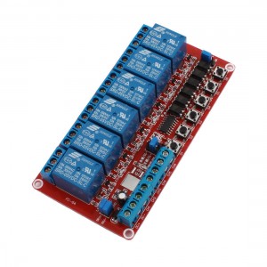 Red 6-Channel Self-locking Trigger Relay Circuit Board Module DC 5V