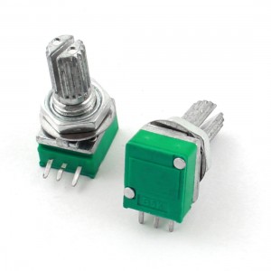 5K Ohm 6mm Knurled Shaft 3Pin Through Hole Mount Rotary Potentiometer 2Pcs