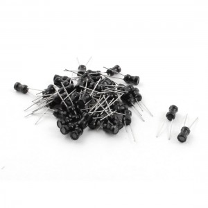 50Pcs 10mH 60mA 4x6mm 10% Tolerance Radial Lead Inductor Black