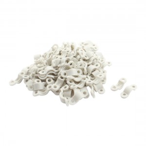100 Pcs White Plastic Cable Clamp Fastener Clip for 2 x 3.5mm Wire