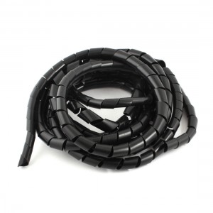 14mm Black Spiral Wrap Sleeving Band Tube Computer Manager Cable 5M