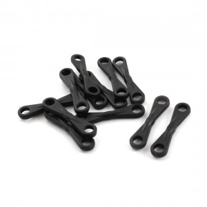 12Pcs Black Plastic Two Ends Linkage Buckles Joint 5x24.5x32mm for RC Helicopter