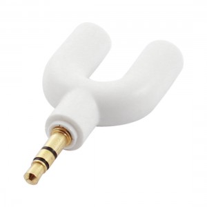 3.5mm Male to 2 3.5mm Female Spliter Audio Plug Earphone Adapter White
