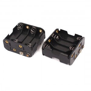2pcs 8 x AA 2-Side Battery Case Holder Box Storage w 12V Snap Connector