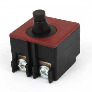 DPST 4 Pins Black Round Head Momentary Push Button Switch AC250V 8A