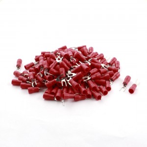 150PCS Red Insulated Furcate Fork Terminals Cable Lug AWG22-16 SV1.25-3