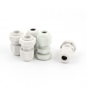 5 Pcs PG7 3.5mm to 6mm Waterproof Connectors Adapter Plastic Cables Glands White