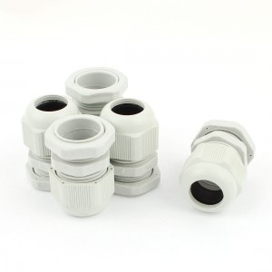 5 Pcs PG19 12mm to 15mm Waterproof Connectors Adapter Plastic Cable Glands White