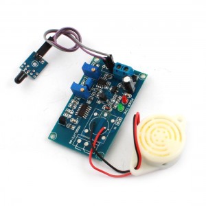 DC24V Flame Sensor Infrared Reciever Alarm Buzzer Time Delay Module Green
