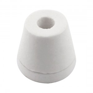 White 9mm Hole Diameter Wire Tapered Ceramic Electrical Insulator AC250V 500C