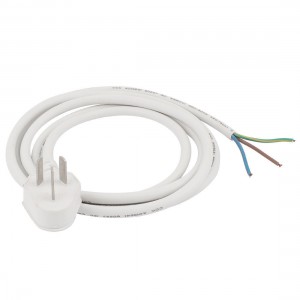 UK 3 Pin Plug to 3-Wire AC 250V 10A Adapter Power Cable Lead White 5.7ft 1.75M