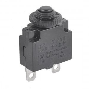 125/250VAC 10A 50/60Hz Black 2 Pins Circuit Breaker Thermal Overload Protector