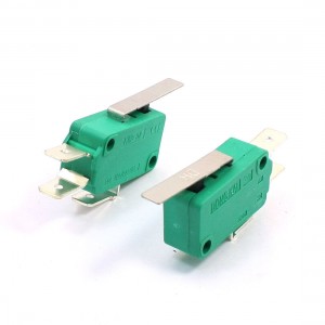 2Pcs 1NO 1NC Short Straight Hinge Lever Enclose Micro Switch Green 250VAC 16A