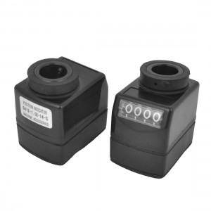 2 Pcs Hollow Shaft Electronic Digital Position Indicator Black 14mm Bore Dia