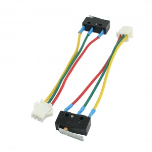 2Pcs AC 250V 5A Arm SPDT Three 22 AWG Wire Leads Micro Limit Switch