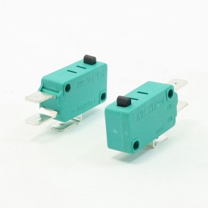 2 Pcs AC 250V 16A SPDT 3P Momentary Push Button Miniature Micro Switch Green