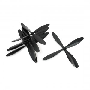 5PCS 10 x 8.25 Black 4-blade Propellers Prop for 3.17mm Dia Shaft Motor