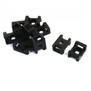 11Pcs 5mm Width Black Plastic Wire Fasteners Cable Tie Mount Holder