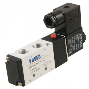 4V210 06 AC 220V Inner Guide Type 5 Way 2 Position Solenoid Valve