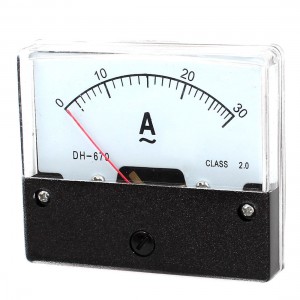 AC 0-30A Rectangle Shape Analog Panel Meter Ammeter Gauge DH-670 4pcs