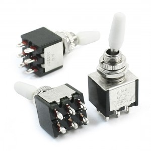 3pcs DPDT 2 Positions 6Pin Terminals AC250V 2A Black Toggle Switch